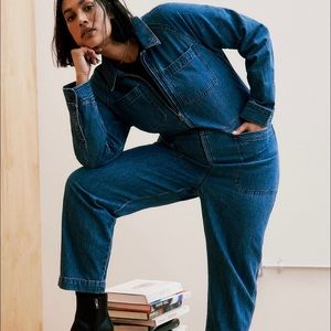 Madewell Utility Suit Garment-Dyed Denim Coverall Jumpsuit
